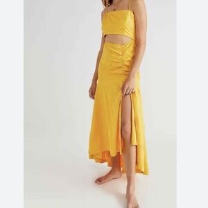 Free People Endless Summer Yellow Dress Size M
